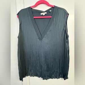 Vince Crushed Sleeveless V-Neck Top